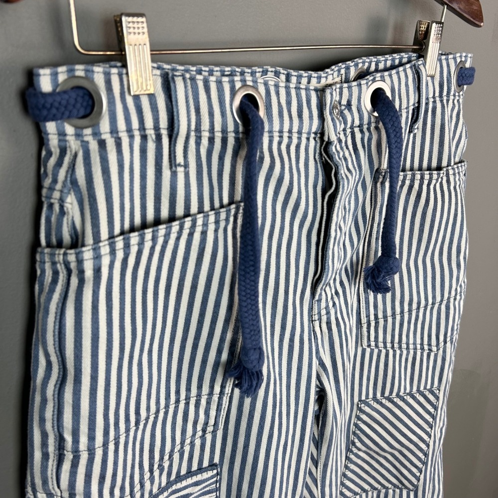 Free People We The Free Barrel Pants 29 Stripe Cargo Baggy Patchwork Painter - Picture 8 of 11